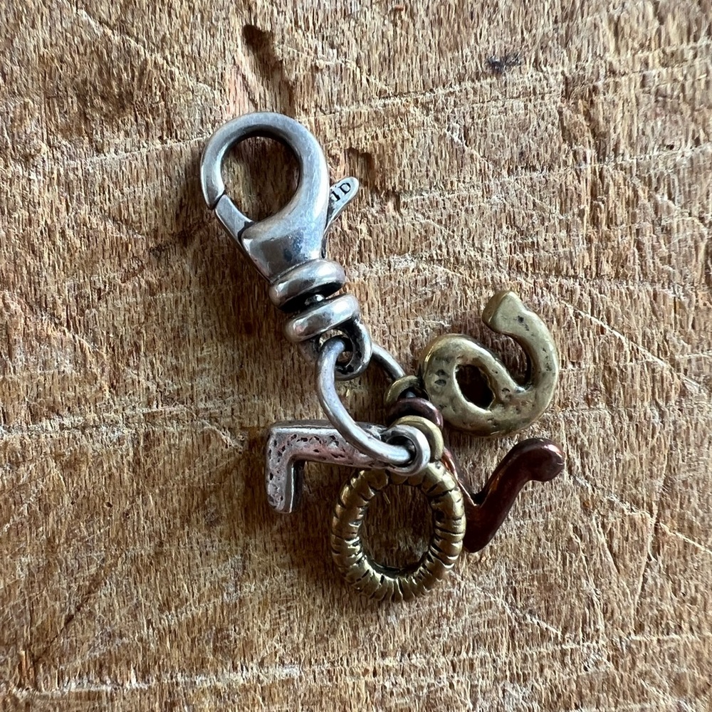 Silpada Sterling Silver, Brass & Copper Love Charm
